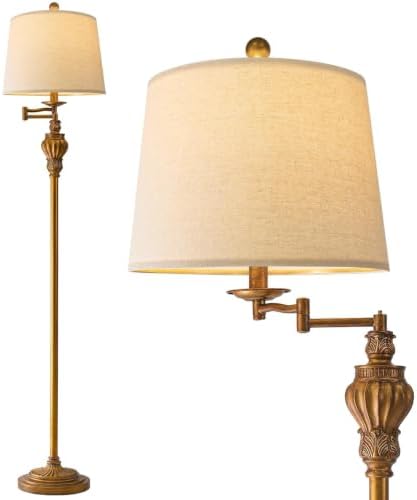 Vintage Floor Lamp, 350° Adjustable Swing Arm, 61"