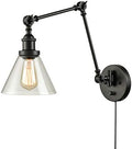 Industrial Swing Arm Plug-In Wall Sconce