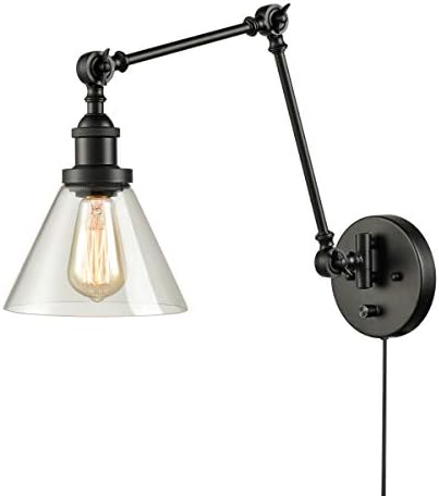 Industrial Swing Arm Plug-In Wall Sconce