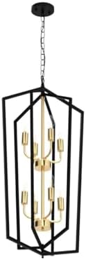 Lanhall 8-Light Black Lantern Pendant Light