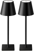 KDG 2 Pack Cordless Black Table Lamps