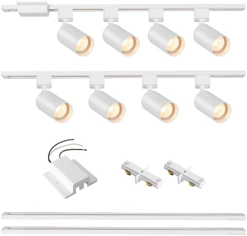 8-Light LED Track Lighting Kit with 6.6FT H Rails