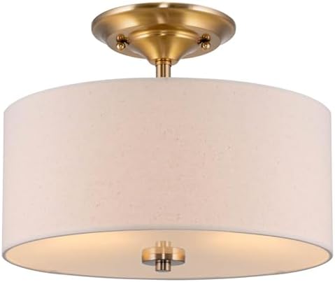 Kira Home Addison 13" 2-Light Semi Flush Mount Ceiling Light