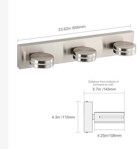 Brushed Nickel 24in Bathroom Vanity Light