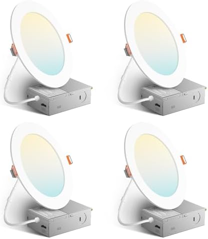 Amico 4 Pack 6 Inch Ultra-Thin LED Recessed Ceiling Light