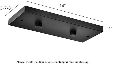 Two-Pendant Linear Canopy Kit, 14 inch Matte Black