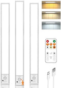 Rechargeable Under Cabinet Lights, Remote, 3 Pack