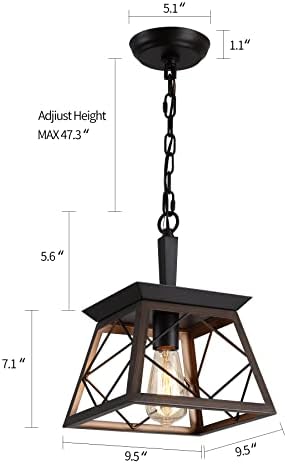 Q&S Farmhouse Pendant Light, Bronze, 1-Light
