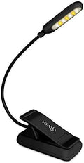 VAVOFO Rechargeable Clip-on Reading Light, 7 LEDs, Black
