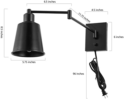 JONATHAN Y Cary 1-Light Plug-in Swing Arm Sconce, Oil Rubbed Bronze
