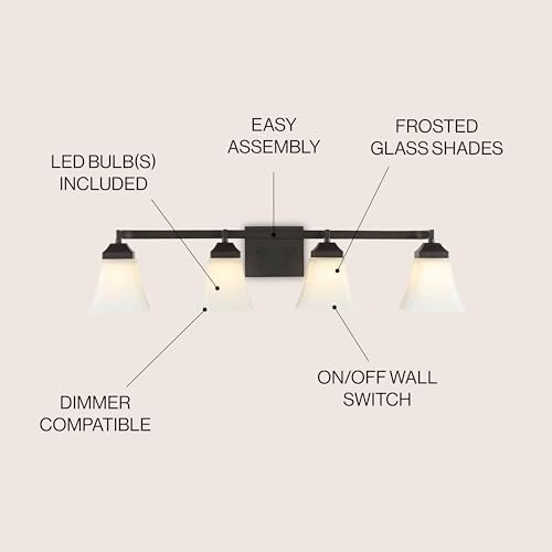 JONATHAN Y Staunton 4-Light Vanity Sconce, Oil Rubbed Bronze