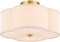 VONLUCE 12.8" 4-Light Drum Semi Flush Mount Ceiling Light
