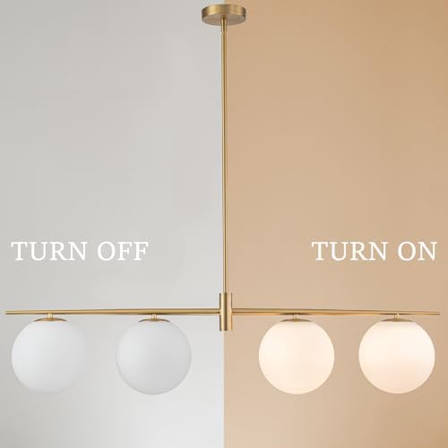 45.3" 4-Light Linear Chandelier, Brushed Gold