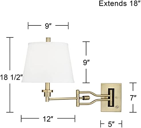 Eleganta Satin Brass Swing Arm Wall Lamp