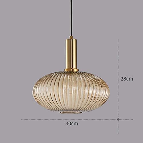11.8 Inches Amber Glass Brass Pendant Light