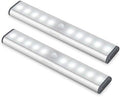 Wireless Motion Sensor Cabinet Lights 10-LED USB Rechargeable Closet