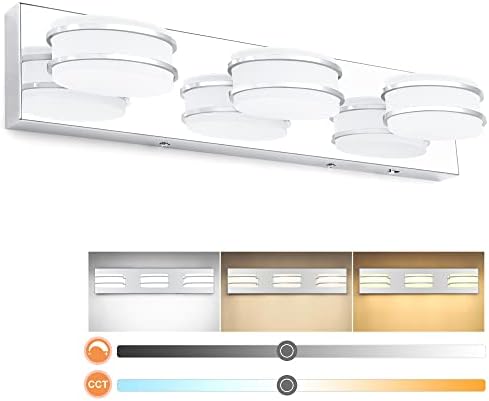 GOODATE Chrome 3-Light LED Vanity Light