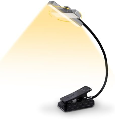 VAVOFO 24 LED Rechargeable Clip-on Book Light, Black