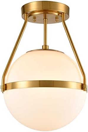 HOLKIRT Mid Century Modern Globe Semi Flush Mount Ceiling Light