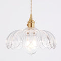 Shenmoyl Pendant Light with Clear Scindapsus Glass Lmapshade, Brass