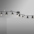 LABOREDUCER Flexible Track Lighting Fixture, 8-Light, Matte Black