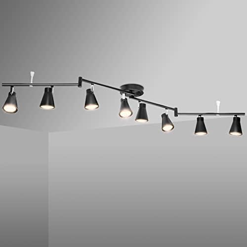 LABOREDUCER Flexible Track Lighting Fixture, 8-Light, Matte Black