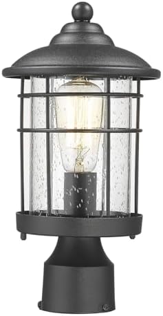 Emliviar 13-Inch Black Outdoor Post Light