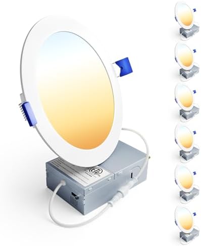 Ensenior 6 Pack 6 Inch LED Recessed Light