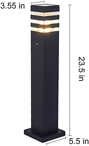 23.5in Black IP55 Waterproof Outdoor Post Light