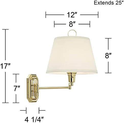 Fredericks Brass Plug-In Wall Lamp, Ivory Shade