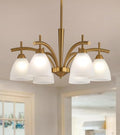 Q&S Antique Brass Gold 6-Light Chandelier