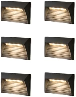 6-Pack Outdoor 1W LED Step Lights, 3000K Warm White