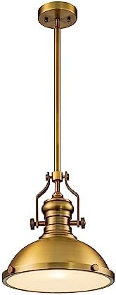 ALOADECOR 13" Antique Brass Dome Pendant Light