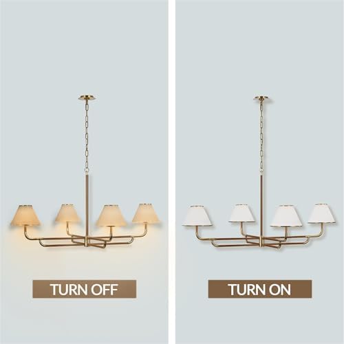 54-inch 4-Light Linen Chandelier