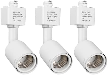 mirrea H-Type Track Lighting to E26 Adapter, 3-Pack