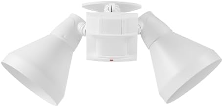 GLOBE 180-Degree 240 W Twin Head White Hardwired Motion Sensor