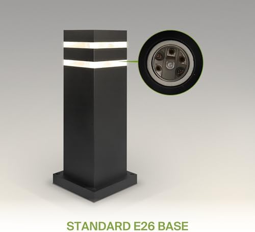ASD 12" Square Outdoor Bollard Light, Black