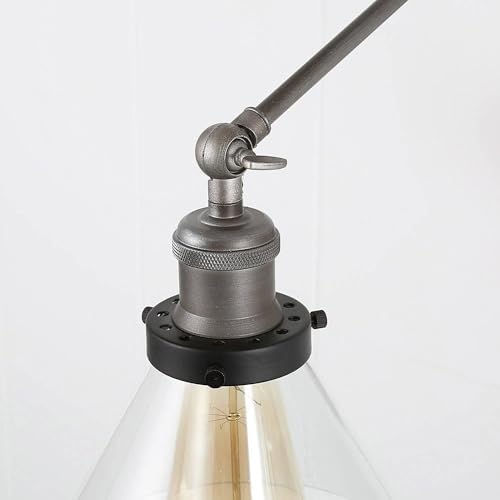 LALUZ Black Glass Swing Arm Wall Sconce