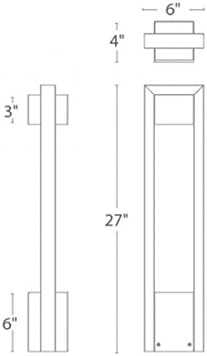 WAC Lighting Park 6643-30BZ LED 277V Bollard Finish 3000K, 277 Volts