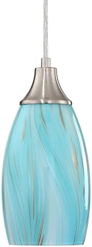 karyfine Mini Teal Glass Pendant Light