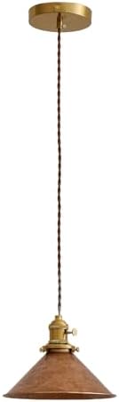 Rusted Copper Pendant Light with Adjustable 6.5Ft Cord