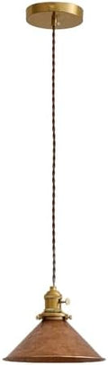 Rusted Copper Pendant Light with Adjustable 6.5Ft Cord