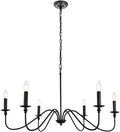 Elegant Lighting Rohan 6-Light Chandelier, Matte Black