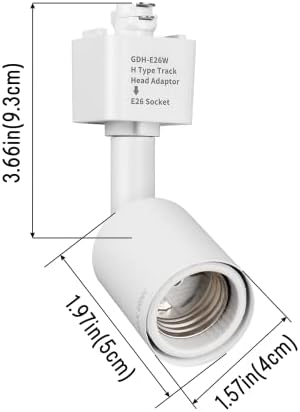 mirrea H-Type Track Lighting to E26 Adapter, 3-Pack