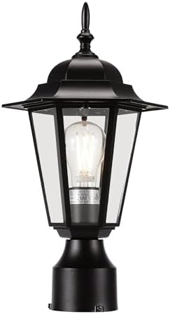 CLOUDY BAY Black Hardwired Outdoor Post Light