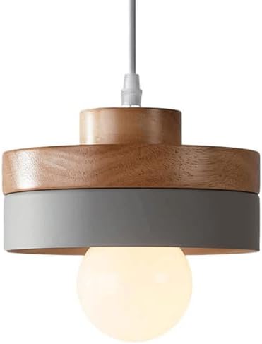 E27 Screw Single-Head Light,Iron Art Wood Art Creative Hanging