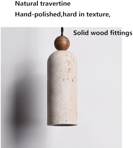 Natural Travertine Spherical Pendant Lamp, E27