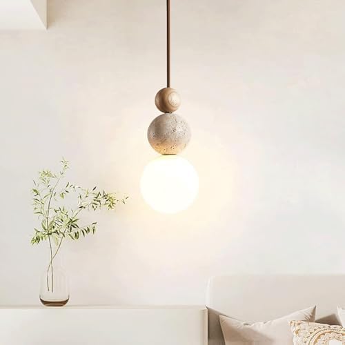 Modern Natural Stone Pendant Light, Brown