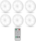Rechargeable LED Puck Lights, Motion Sensor, 6 Pack