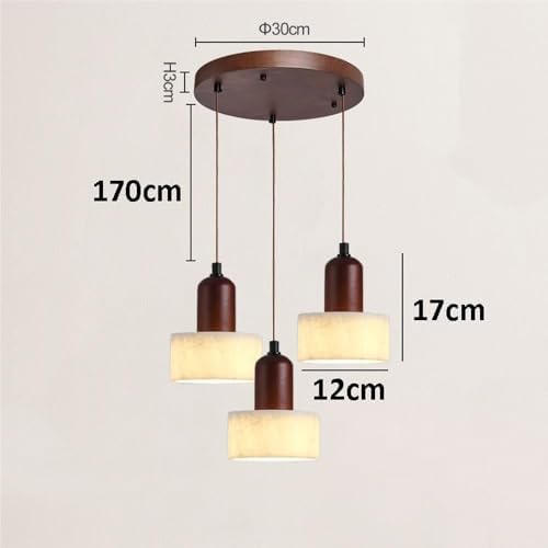 Industrial Natural Stone Pendant Lamp, Walnut Color